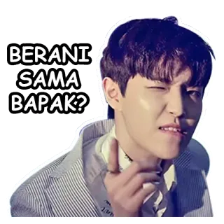 😠 1d671b68 BERANI SAMA BAPAK? мужчина, вопрос, портрет, указывает, выражение whatsapp sticker