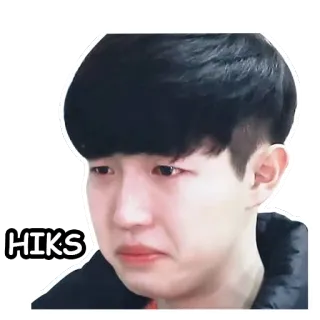😢 2b9c45da HIKS плач, грустный, лицо, мем, выражение, эмоциональный whatsapp sticker