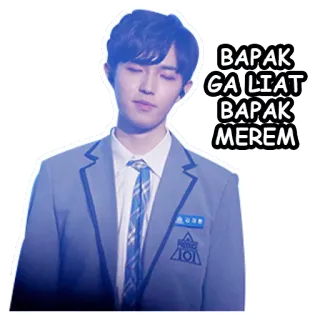 😑 847c966b BAPAK GA LIAT BAPAK MEREM мужчина, корейский, индонезийский, смешной, мем whatsapp sticker
