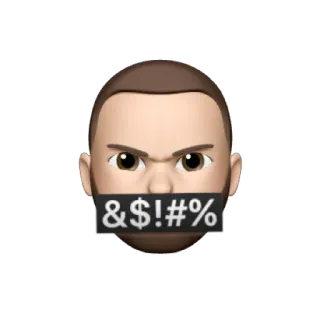 🤬 61bed4ff &$\!\#\% gecensureerd, vloeken, emoji, scheldwoorden, boos telegram sticker