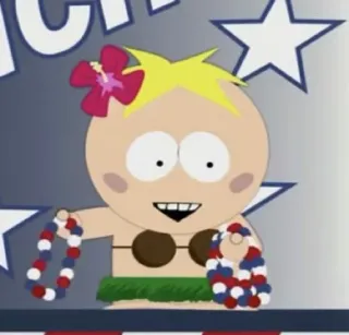😘 81d69c12 Butters Stotch South Park kreskówka, komedia, śmieszne, hawajski, butters, south park telegram sticker
