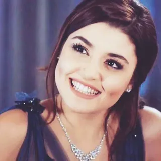 😁 6bfb4972 Hande Erçel actress, woman, smile, portrait, celebrity telegram sticker