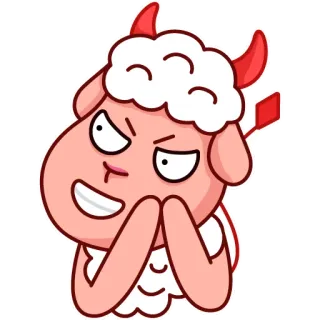 😈 126ebef2 양, 악마, 뿔, 화살, 악, 귀여운 telegram sticker