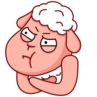 😠 405c10f7 양, 동물, 만화, 귀여운, 웃긴, 표정, 짜증 telegram sticker