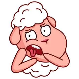 🤢 517171f9 양, 지친, 웃긴, 만화, 스티커, 동물 telegram sticker