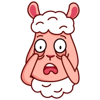 😱 6d93209a 양, 만화, 동물, 걱정, 귀여운, 졸린 telegram sticker