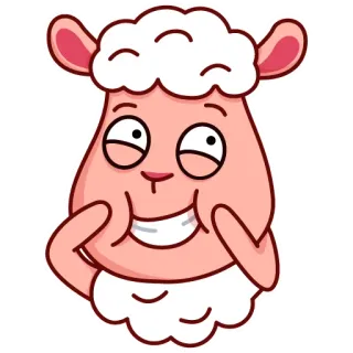 🤪 ddad258b 양, 동물, 귀여운, 만화, 웃긴, 바보같은, 표정 telegram sticker