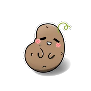 🥔 1e33e2b8 じゃがいも, かわいい, 可愛い, 食べ物, 野菜, アニメ telegram sticker