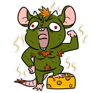 🐭 4a68d40b ネズミ, アニメ, チーズ, げっ歯類, 怒り, 動物 telegram sticker