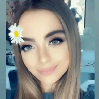 🦋 178b7007 mulher, garota, selfie, retrato, flor, beleza, filtro, olhos, cabelo telegram sticker