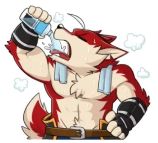 ♨ 0478dd80 หมาป่า, เฟอร์รี่, แอนโทร, น้ำ, เหงื่อ, กระหาย telegram sticker