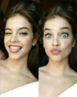 😘 3b75c3c7 mujer, retrato, cara, guiño, expresión, ojos whatsapp sticker