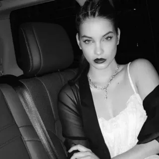 🌙 5f4ef798 여자, 인물사진, 목걸이, 드레스, 모델, 흑백 telegram sticker