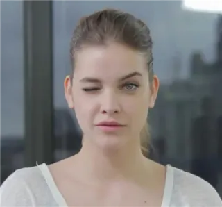 ✨ 558c8047 Frau, zwinkernd, Porträt, Gesicht, Ausdruck, Person telegram sticker