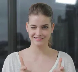 ✨ d7998068 zwinkern, frau, zeigen, weiblich, person, geste telegram sticker