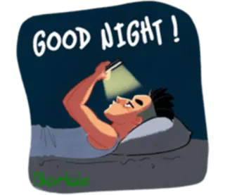 😴 686831d8 GOOD NIGHT! 晚安, 睡眠, 床, 男人, 夜晚, 睡觉, 电话 telegram sticker