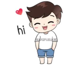 👋 7c8f0d62 hi 卡通, 男孩, 问候, 友善, 可爱 telegram sticker