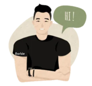 👋 91fe9db4 HI! 男人, 问候, 卡通, 人, 休闲, 友好的 telegram sticker