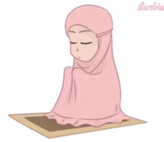 🙏 3ed51185 larbie Hiyab, Musulmán, Oración, Islam, Dibujos animados, Niña, Religioso telegram sticker