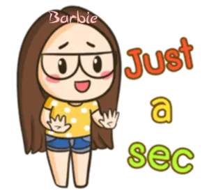 🙂 bb9204b5 Just a sec dibujo animado, lindo, esperando, un segundo, animado, arte digital, chica caricatura telegram sticker