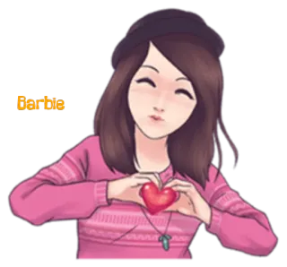 ☺️ ddbe826f Bertie chica, corazón, amor, dibujos animados, mujer, lindo telegram sticker