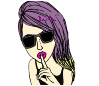 🤫 e33708d7 Barbie mujer, gafas, barbie, moda, shhh, secreto telegram sticker