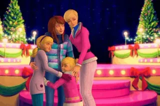 💖 6db429c0 Barbie Noël, famille, dessin animé, amitié, câlin telegram sticker