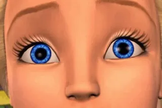 💙 e336a8fe yeux, bleu, gros plan, poupée, animé, barbie telegram sticker