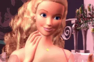 💖 ee4f3d4c Barbie poupée, dessin animé, blonde, bijoux, rose telegram sticker