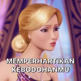 🙈 04638c2d MEMPERHATIKAN
KEBODOHANMU Barbie, Meme, Geanimeerd, Pop, Cartoon telegram sticker