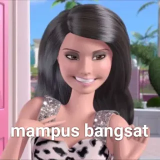 👾 3b7f9d71 mampus bangsat Meme, Barbie, Aanstootgevend telegram sticker