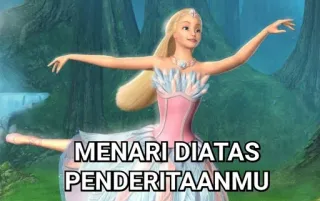 😍 a398543e Barbie MENARI DIATAS PENDERITAANMU Barbie, dans, dansen, Indonesië, parodie telegram sticker