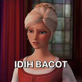 😪 e5c66cb5 IDIH BACOT meme, barbie, uitdrukking, geanimeerd, cartoon telegram sticker