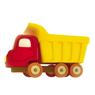 🚚 b4dcc66a camion, jouet, rouge, jaune, benne, bois, véhicule telegram sticker