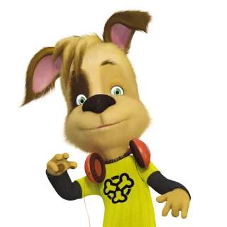 😎 ed2b9e72 dessin animé, chien, casque, personnage, amical telegram sticker