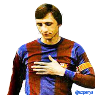 ✋ cf45b06a Johan Cruyff calcio, football, Johan Cruyff, Barcellona, giocatore whatsapp sticker