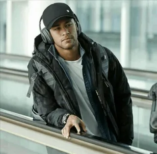 😐 471aa5ba Neymar Neymar, jogador de futebol, futebol, atleta, fone de ouvido, celebridade whatsapp sticker