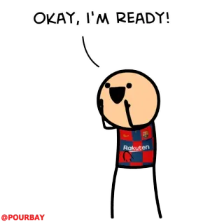 ✊ 64ccc9b8 OKAY, I'M READY! stiker, kartun, siap, Cyanide and Happiness telegram sticker