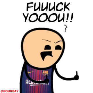 🖕 68fbcea3 Kartun, Jari tengah, Manusia stik, Ofensif, Gestur telegram sticker