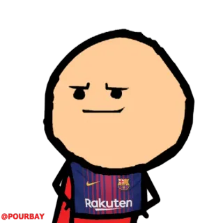 😎 75470a87 POURBAY kartun, stiker, karakter, Rakuten, FC Barcelona telegram sticker