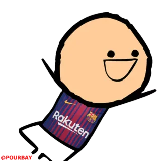 💪 d54a1fd1 Rakuten Kartun, Sepak bola, Sepak bola, Olahraga, Perayaan, Barcelona telegram sticker