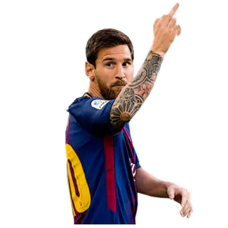 🖕 56aa7432 Lionel Messi calcio, calciatore, atleta, dito medio, tatuaggi telegram sticker