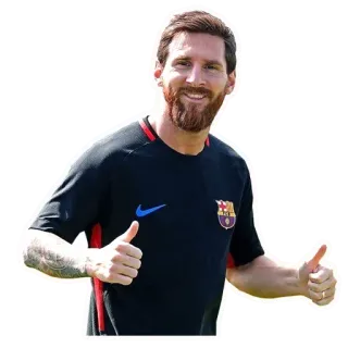👍 e34ad74c Lionel Messi calcio, football, atleta, FC Barcelona, pollice in su telegram sticker
