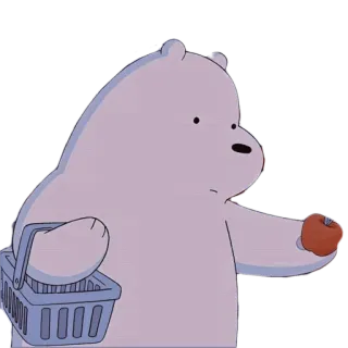 🤔 cfc93573 Ice Bear We Bare Bears Мультфильм, Медведь, Шопинг, Белый медведь, Милый, Животное whatsapp sticker