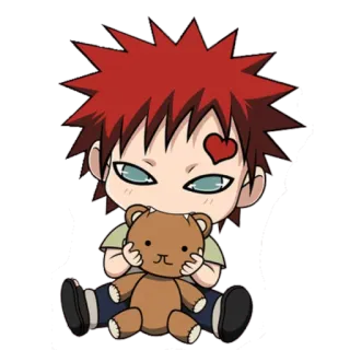 🌀 2df16720 Gaara Naruto Anime, Kreskówka, Gaara, Naruto, Chibi, Słodkie, Kawaii, Fanart telegram sticker