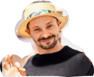 🍄 21f304af ผู้ชาย, หมวก, ภาพเหมือน, คน, ยิ้ม telegram sticker