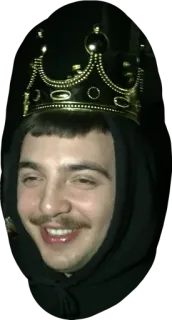 😊 b578af0f ผู้ชาย, มงกุฎ, ภาพเหมือน, คน, ยิ้ม, เซลฟี่ telegram sticker
