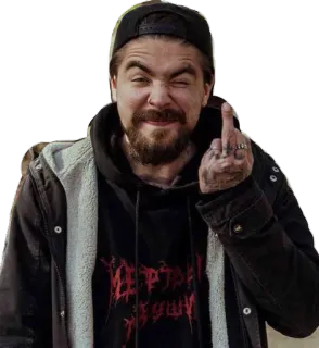 🃏 dbbf80d0 นิ้วกลาง, ก้าวร้าว, หยาบคาย, ผู้ชาย, ภาพเหมือน, ท่าทาง telegram sticker