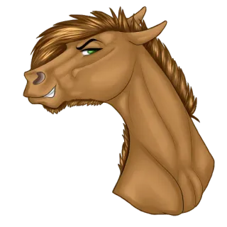 😏 65acec87 馬, 動物, ウマ, ポートレート, 頭, 漫画 telegram sticker