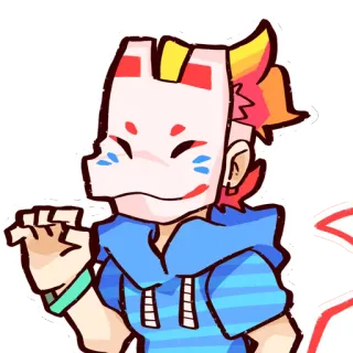 😠 02bd9f10 anime, cartoon, mask, hoodie, character, avatar telegram sticker